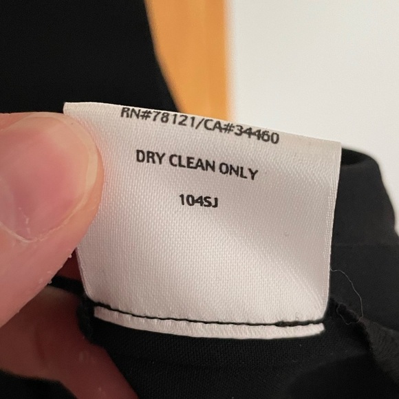 Eileen Fisher Black Tuxedo Style Trouser Pants Virgin Wool Blend Size Medium - Picture 12 of 12